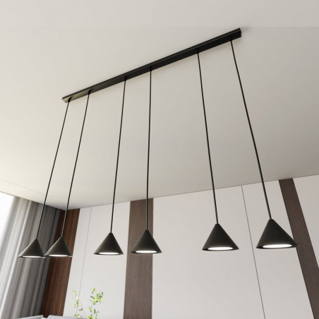 Lampa Wisząca Czarna 6 Punktów ELIT Emibig - Nowoczesny Design