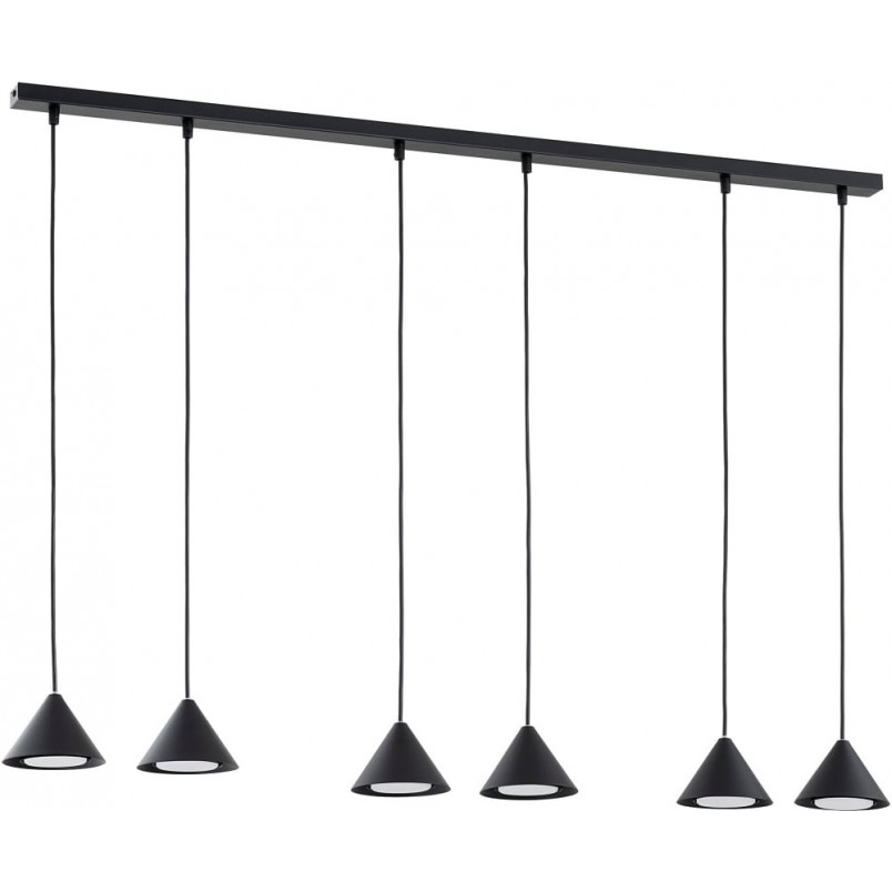 Lampa Wisząca Czarna 6 Punktów ELIT Emibig - Nowoczesny Design