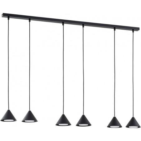 Lampa Wisząca Czarna 6 Punktów ELIT Emibig - Nowoczesny Design