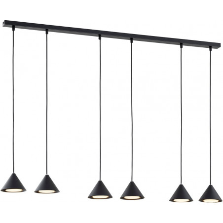 Lampa Wisząca Czarna 6 Punktów ELIT Emibig - Nowoczesny Design
