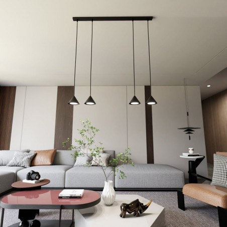 Lampa Wisząca Czarna Emibig ELIT 4 punktowa - 90cm