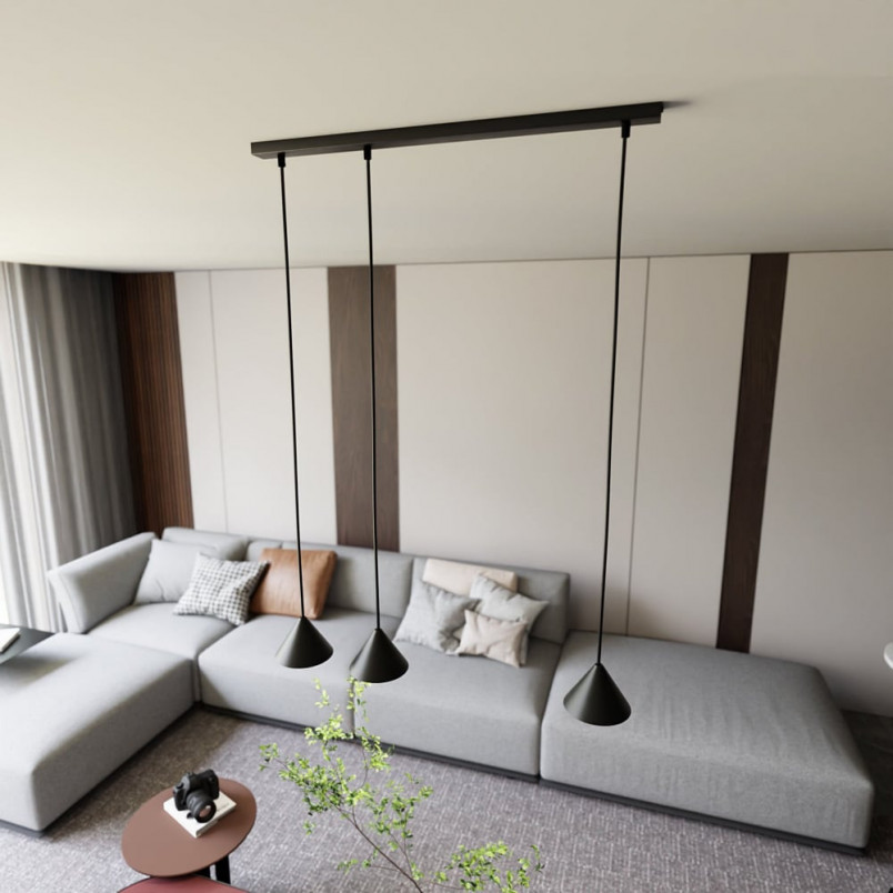 Lampa Wisząca Czarna Emibig Elit 70cm - Minimalistyczny Design