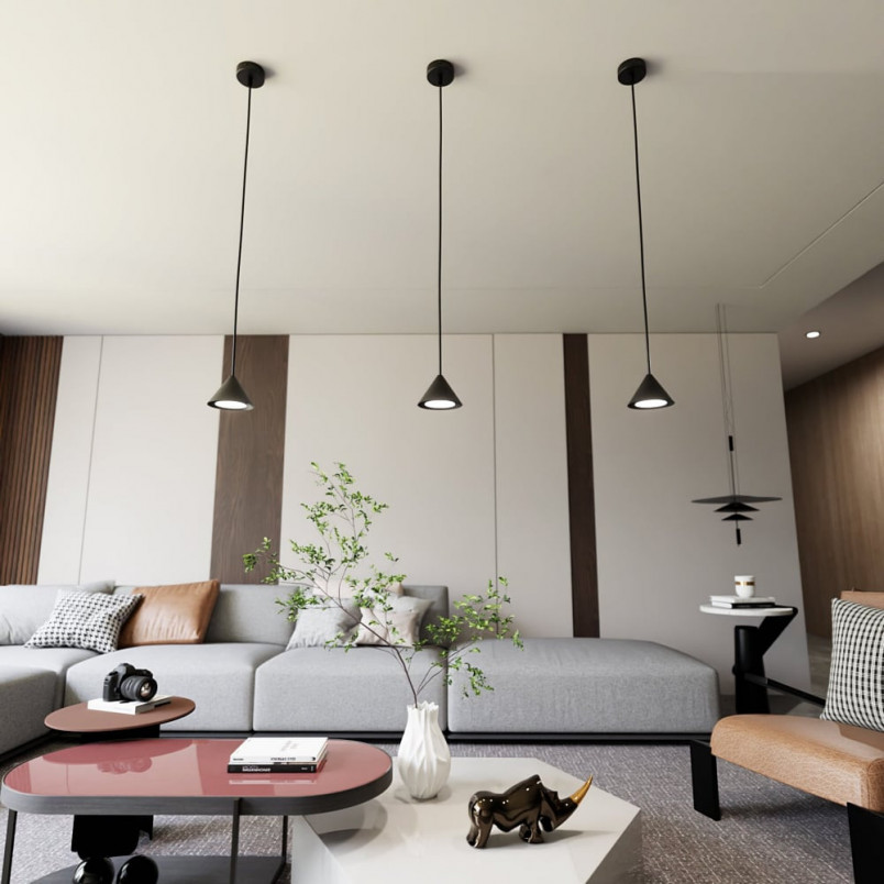 Lampa Wisząca Stożek Elit Czarna Emibig | Minimalistyczny Design