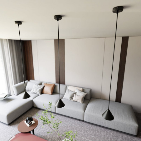 Lampa Wisząca Stożek Elit Czarna Emibig | Minimalistyczny Design