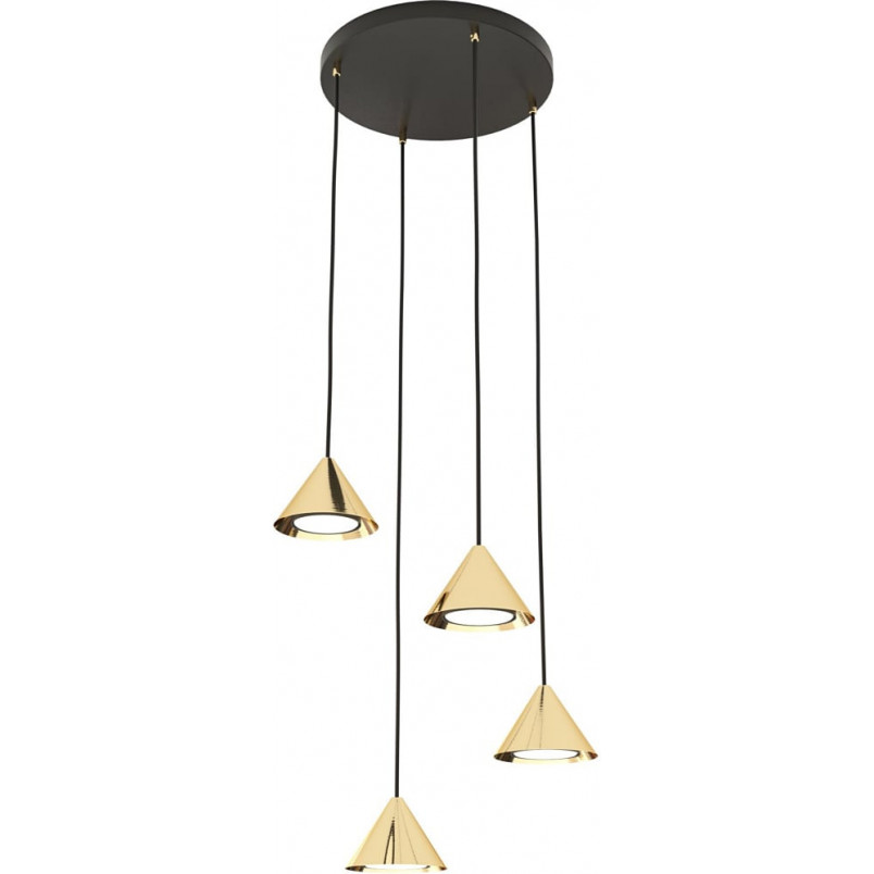 Lampa wisząca Elit 4 stożki złota | Emibig - Glamour