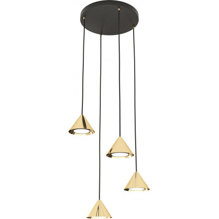 Lampa wisząca Elit 4 stożki złota | Emibig - Glamour