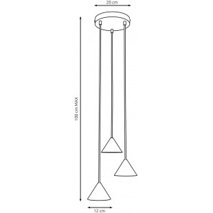 Lampa wisząca złota 3 stożki Emibig ELIT | Nowoczesny design