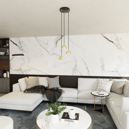 Lampa wisząca złota 3 stożki Emibig ELIT | Nowoczesny design