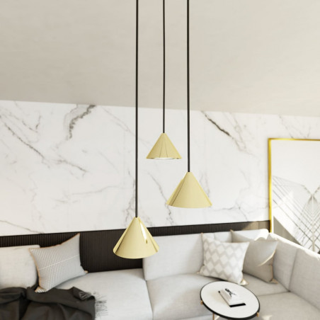 Lampa wisząca złota 3 stożki Emibig ELIT | Nowoczesny design