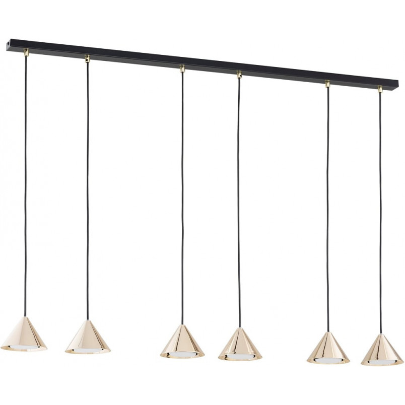Lampa Wisząca Złota 6 Punktów Emibig Elit 116cm | Sklep Lamp