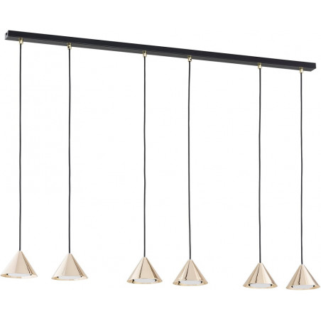 Lampa Wisząca Złota 6 Punktów Emibig Elit 116cm | Sklep Lamp