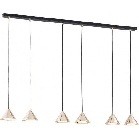 Lampa Wisząca Złota 6 Punktów Emibig Elit 116cm | Sklep Lamp