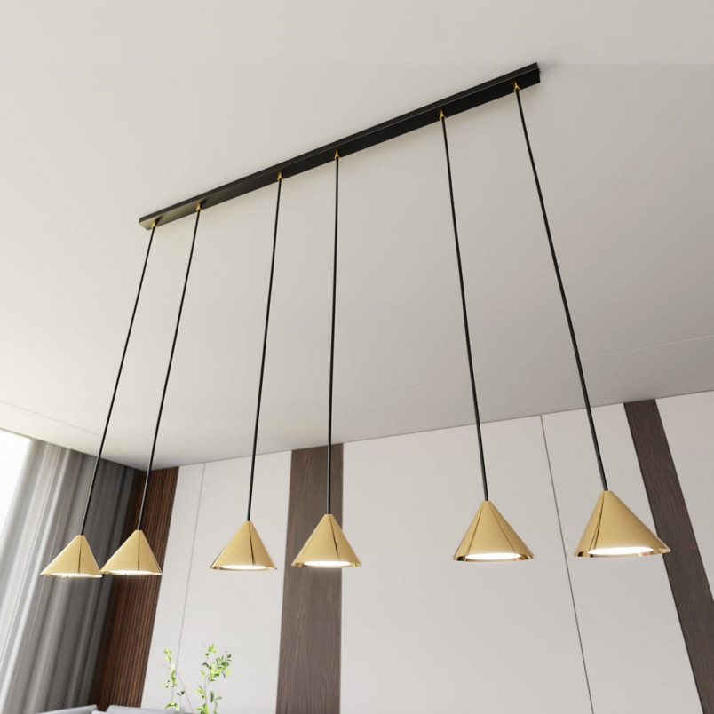 Lampa Wisząca Złota 6 Punktów Emibig Elit 116cm | Sklep Lamp