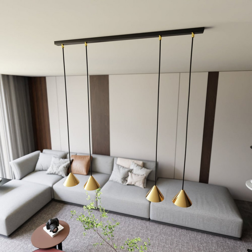 Lampa Wisząca Złota 6 Punktów Emibig Elit 116cm | Sklep Lamp