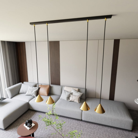 Lampa Wisząca Złota 6 Punktów Emibig Elit 116cm | Sklep Lamp