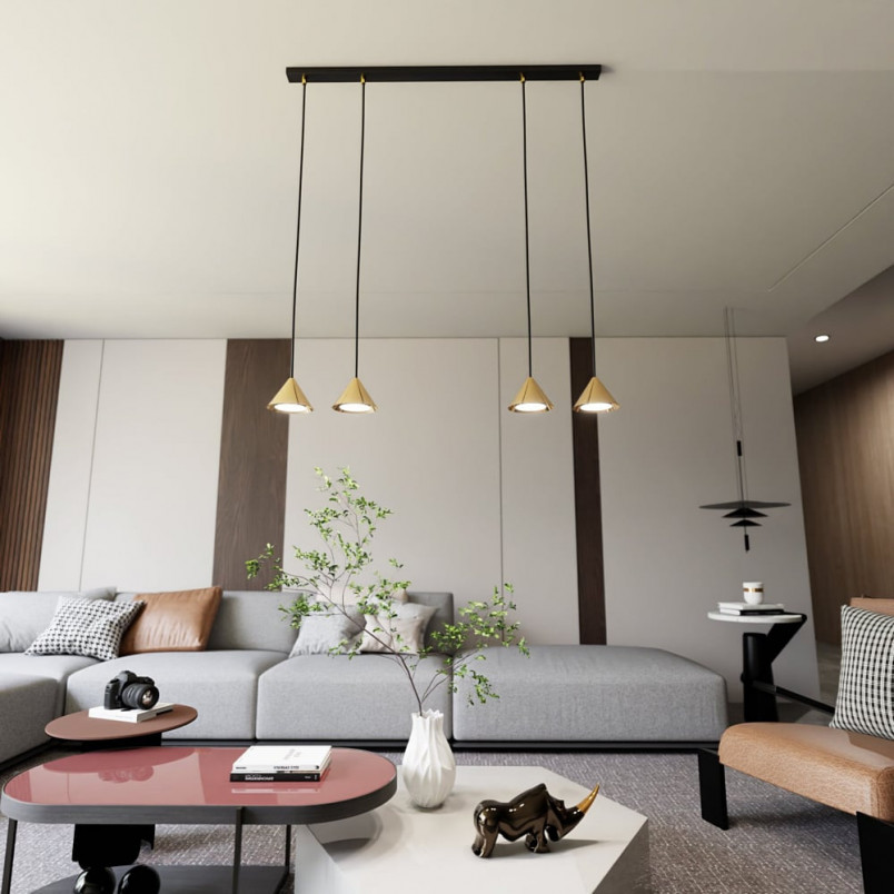 Lampa Wisząca Złota 4-punktowa ELIT | Emibig