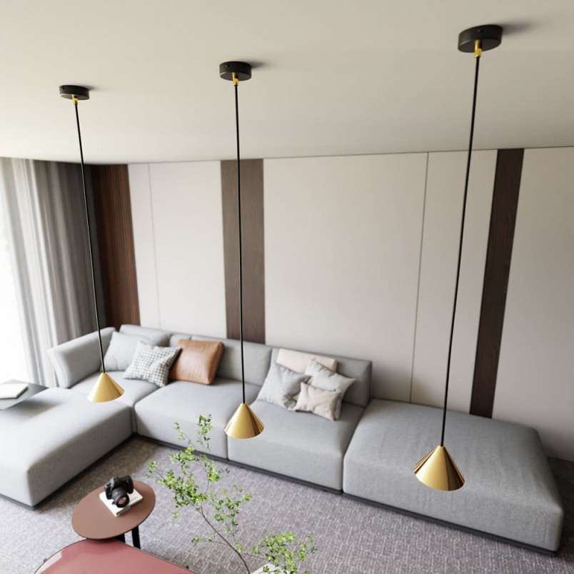 Lampa Wisząca Stożek Elit Złota Emibig - Elegancki Design