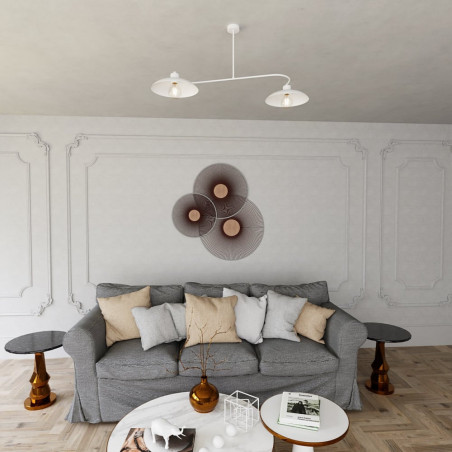 Lampa sufitowa loft Foster 2 punktowa - Emibig | Biała
