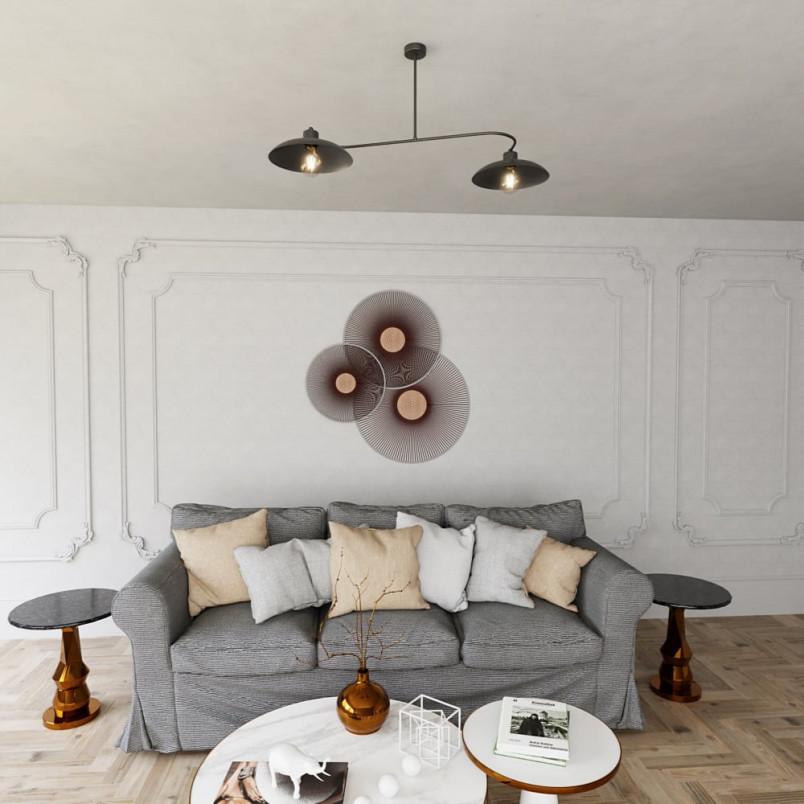 Lampa Sufitowa Loft Foster Czarna 2pkt | Emibig