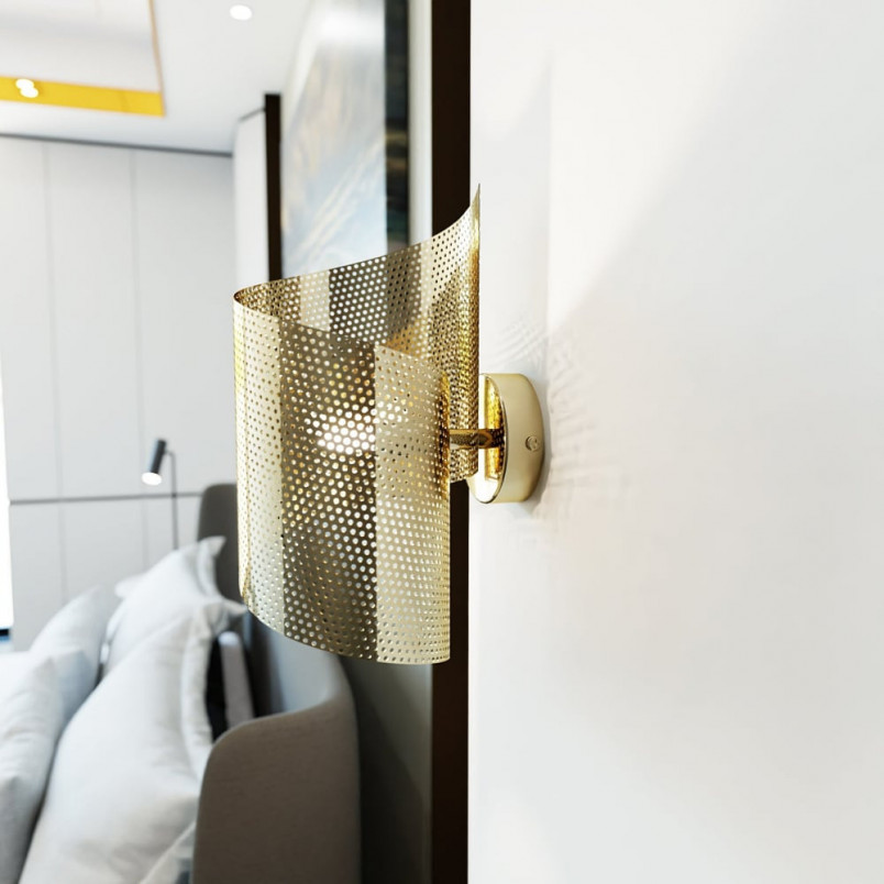 Kinkiet ażurowy Spiral złoty Emibig | Nowoczesny design