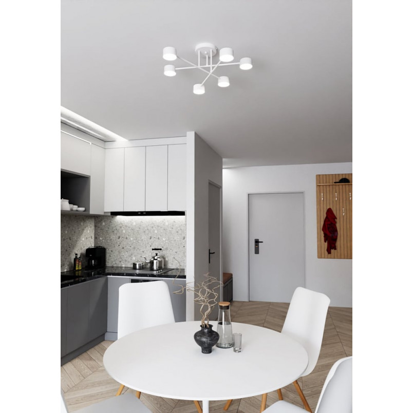 Lampa Sufitowa Halo VI 6-punktowa Biała Emibig | Sklep z Lampami