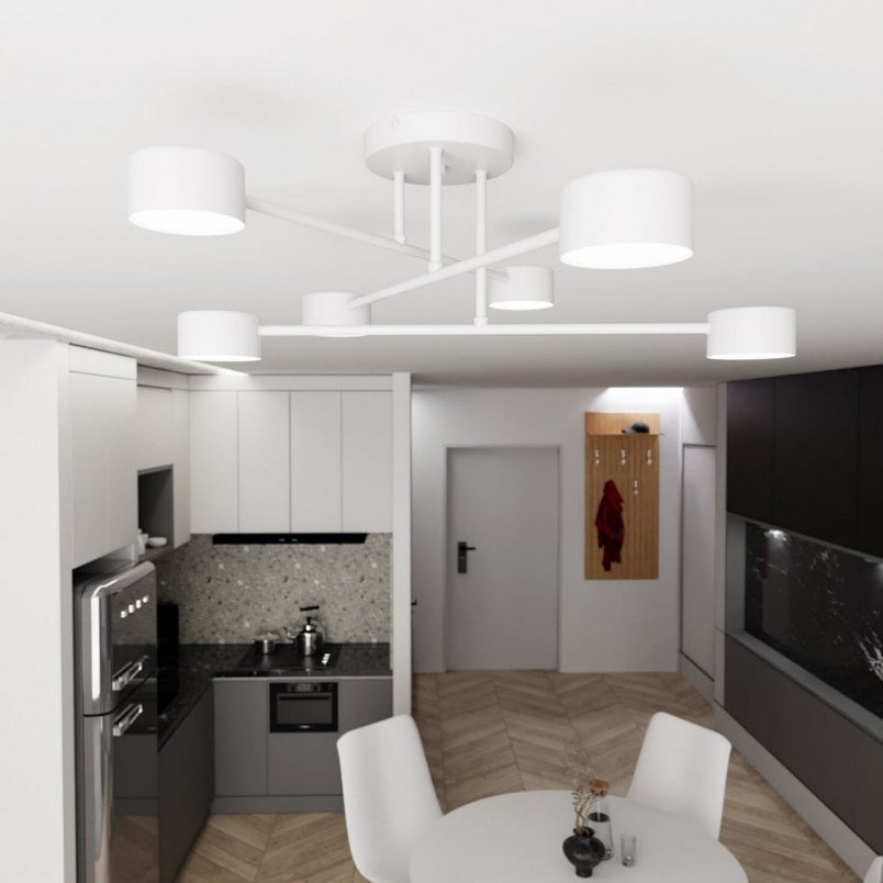 Lampa Sufitowa Halo VI 6-punktowa Biała Emibig | Sklep z Lampami