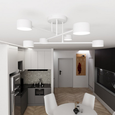 Lampa Sufitowa Halo VI 6-punktowa Biała Emibig | Sklep z Lampami