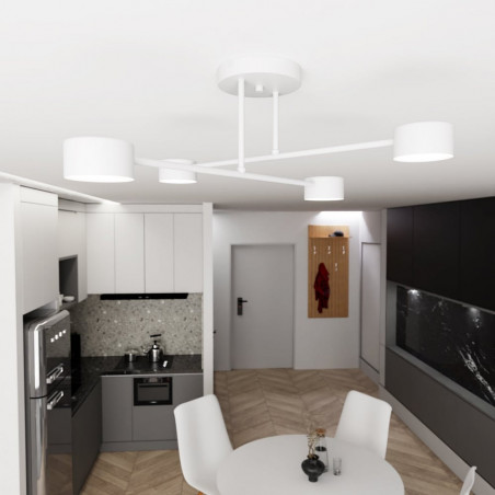 Lampa Sufitowa 4-punktowa Halo IV biała | Emibig