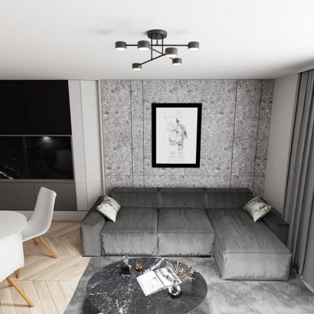 Lampa Sufitowa Czarna 6 Punktów Halo VI | Emibig