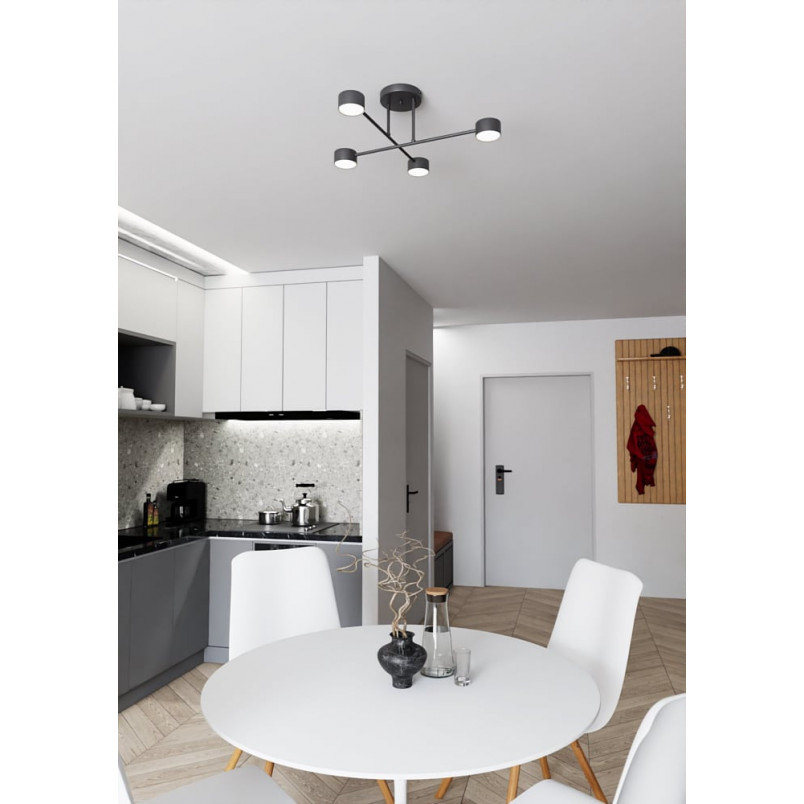 Lampa Sufitowa Czarna 6 Punktów Halo VI | Emibig