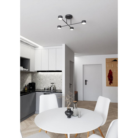 Lampa Sufitowa Czarna 6 Punktów Halo VI | Emibig