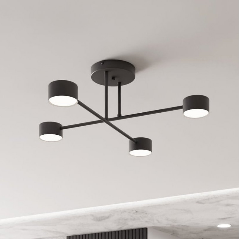 Lampa Sufitowa Czarna 4-Punktowa Halo IV Emibig - 60cm