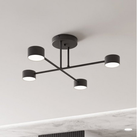Lampa Sufitowa Czarna 4-Punktowa Halo IV Emibig - 60cm