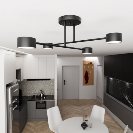 Lampa Sufitowa Czarna 4-Punktowa Halo IV Emibig - 60cm
