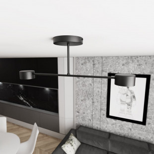 Lampa sufitowa podwójna Halo II 60cm czarna Emibig