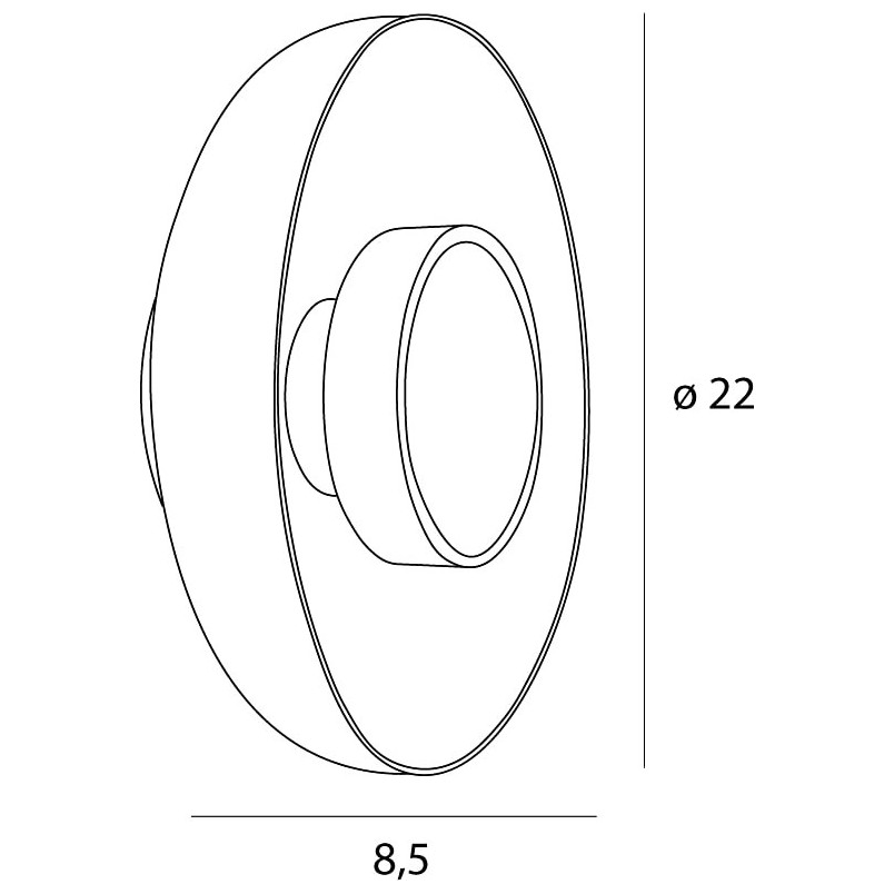 Kinkiet szklany okrągły Signature LED 22cm bursztynowy