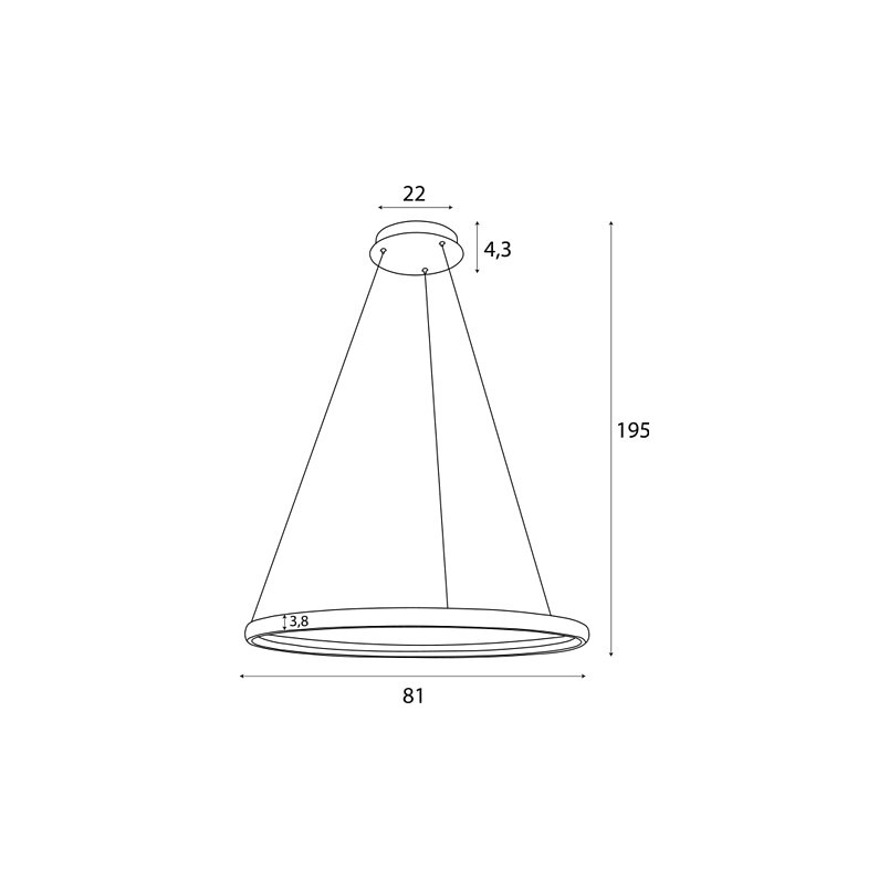 Lampa wisząca czarna LED MaxLight | Pilot, 81cm