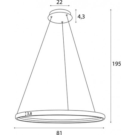Lampa wisząca czarna LED MaxLight | Pilot, 81cm