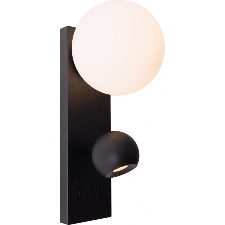 Kinkiet szklany z lampką LED Atom - MaxLight | Nowoczesne oświetlenie