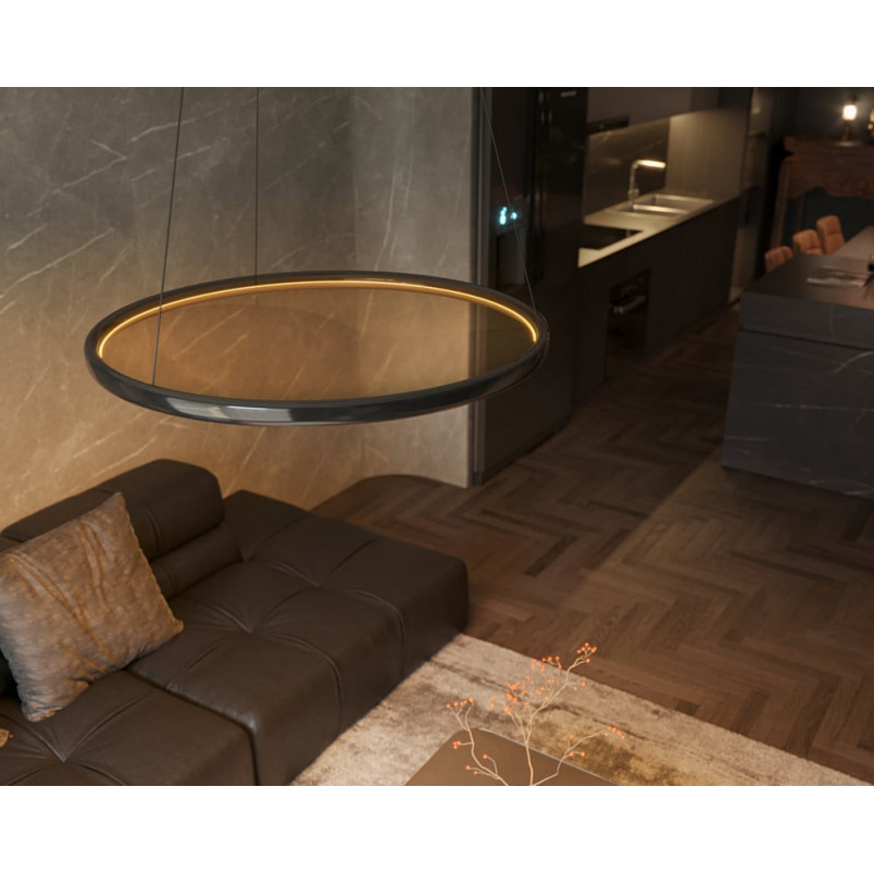 Lampa wisząca czarna LED MaxLight | Pilot, 81cm