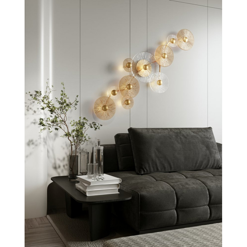 Kinkiet Allure LED - Złoty, Szklany - MaxLight | Oświetlenie