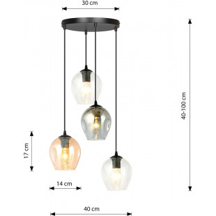 Lampa wisząca szklana Istar IV - Emibig | Nowoczesny Design