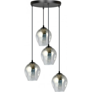 Lampa Wisząca Istar IV Emibig | Szklana, Czarno-Grafitowa, 40cm