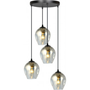 Lampa Wisząca Istar IV Emibig | Szklana, Czarno-Grafitowa, 40cm