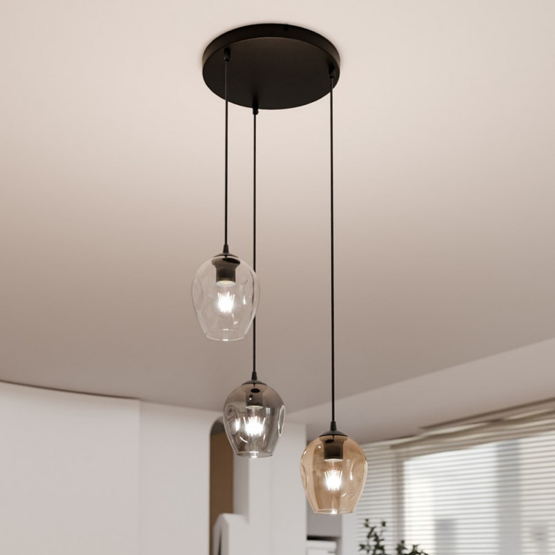 Lampa wisząca Istar III Emibig - Szklana, kolorowa, 40cm