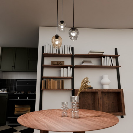 Lampa wisząca Istar III Emibig - Szklana, kolorowa, 40cm