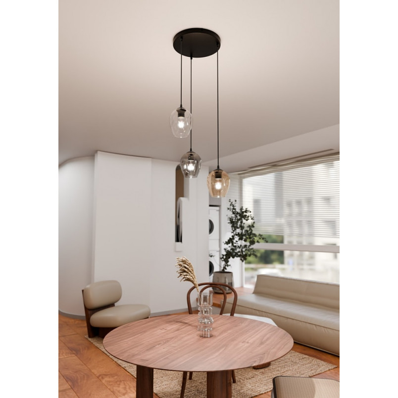 Lampa wisząca Istar III Emibig - Szklana, kolorowa, 40cm