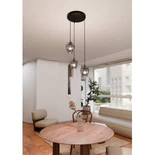 Lampa Wisząca Istar III Emibig | Szklana, Czarno-Grafitowa - Kup Teraz!