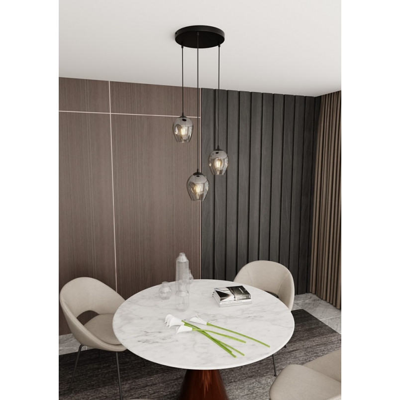 Lampa Wisząca Istar III Emibig | Szklana, Czarno-Grafitowa - Kup Teraz!