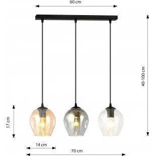 Lampa wisząca Istar III | Szkło, Multikolor | Emibig